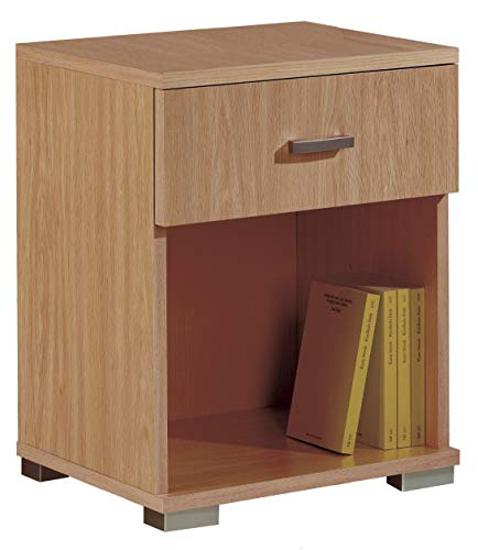 Miroytengo Mueble mesita Auxiliar 1 Cajon 1 Hueco habitacion despacho Dormitorio Color Cerezo 50x40x31