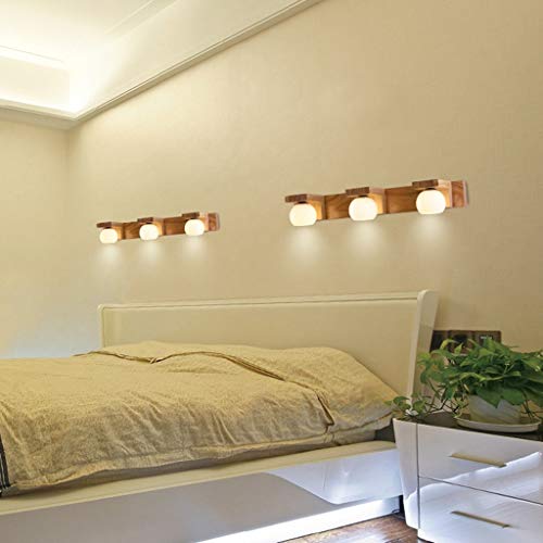 MJY Moda Lámpara de pared Lámpara de madera maciza, Escaleras Espejo de vanidad Luz Pasillo Lámpara de noche Dormitorio Antes del matrimonio Precio Iluminación decorativa 3 Asiento G4 Fuente de luz 5