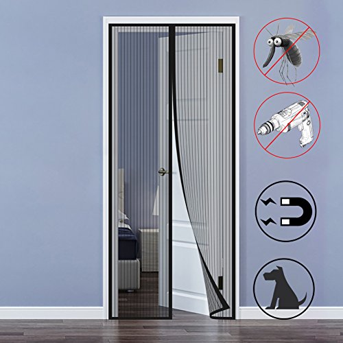 Mosquitera Puertas, Mosquitera Magnética Automático para Puertas Cortina de Sala de Estar la Puerta del Balcón Puerta Corredera de Patio 90 x 210cm