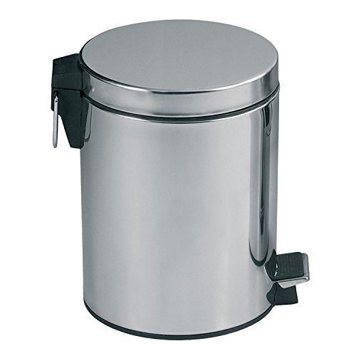 MSV Cubo DE Basura DE Acero Inoxidable 20 L, Cromado, 33 cm