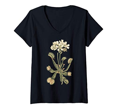 Mujer Plantas carnívoras, Venus atrapamoscas, planta carnívora Camiseta Cuello V