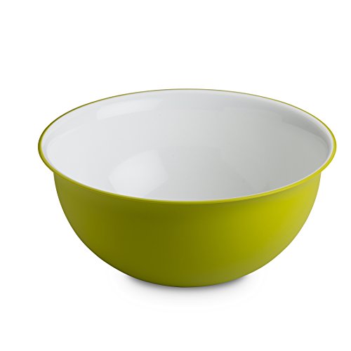 Omada - Cuenco para sopa/ensalada in Microban Antibacteriano, Capacidad 1,7 L, 20 cm Blanco y Verde Manzana