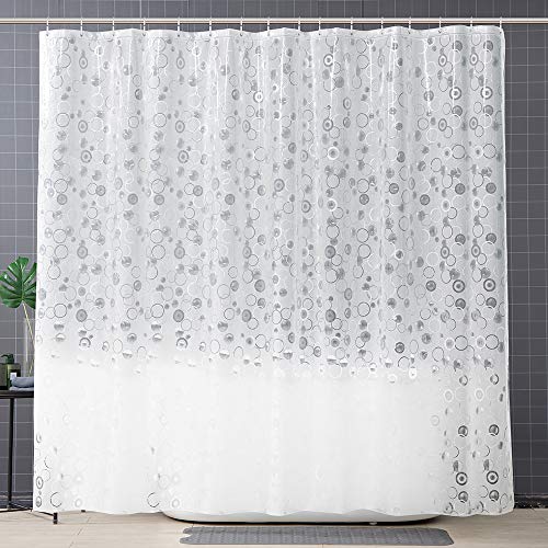 OTraki Cortina de Baño 240 x 200 cm Antimoho Impermeable Cortina Ducha 3D Mate Cortina Bañera Translúcida Lavable Shower Curtian con 16 Ganchos a Prueba de Herrumbre