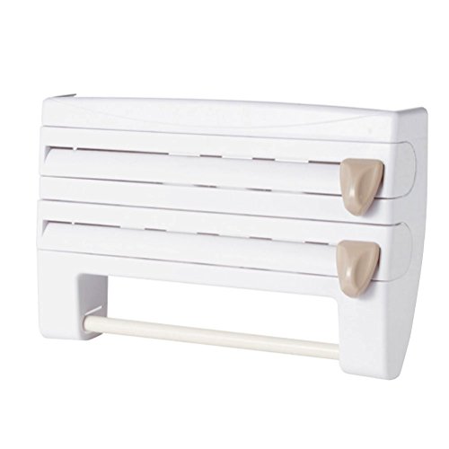 ounona Film Lámina De Pared Soporte para papel de cocina estantería de almacenamiento (blanco)