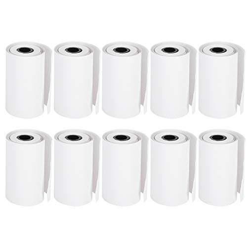 Papel de Impresora de Bolsillo 10 Rollos Dde Papel TéRmico Blanco Aplicado A Impresoras De Bolsillo, 5,5 Cm / 2,2 Pulgadas, Negro Sobre Blanco, Adecuado para Impresora Térmica de Bolsillo