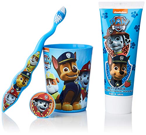 Patrulla Canina | Neceser infantil | Dentífrico + cepillo dental + vaso | Diseño divertido |