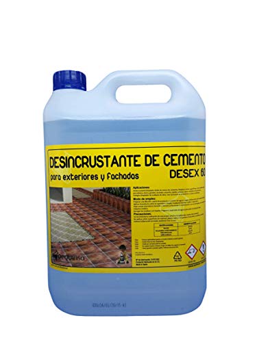 PEQUINSA Detergente desincrustante Acido Limpiador de Ceramica, Granito, Piedra Natural etc. Elimina Tambien restos de Cemento. Envase 5 litros.