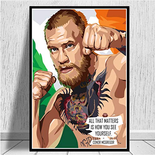 PHhomedecor Cuadro En Lienzo Póster Conor Mcgregor UFC Boxing Boxer Impresión Artísticos De Pared Salón Dormitorio Decoración De Pared Mural De Lienzo,50X70Cm Sin Marco,Ph-636