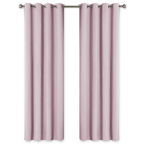 PONY DANCE Cortinas Térmicas Aislantes - Cortina Opaca con Ojales para Habitación Infantil, 2 Uds, 140 x 240 cm, Rosado