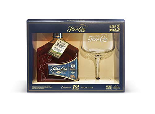 Ron premium Flor de Caña 12 años 70cl - estuche con copa Flor de Caña