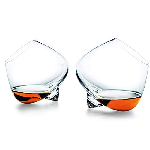 SASCD Girar la Tapa de Cristal de Whisky cigarro del Vientre Whisky Cóctel de Bebida Copa de Vino Vaso Bottom Bar Glasses Gafas Caneca Brandy (Color : 2 Cups)