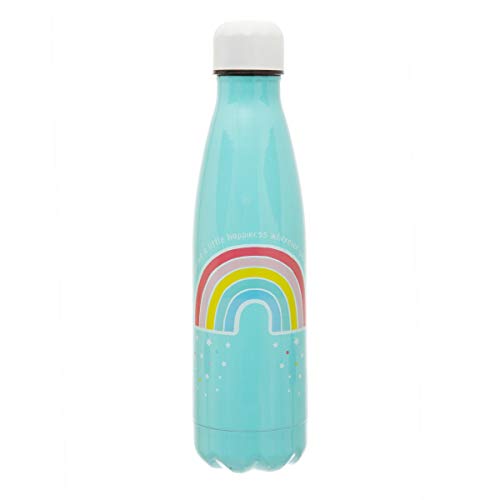 Sass & Belle Botella Acero Arco Iris Azul, Metal, Multicolor, Unico