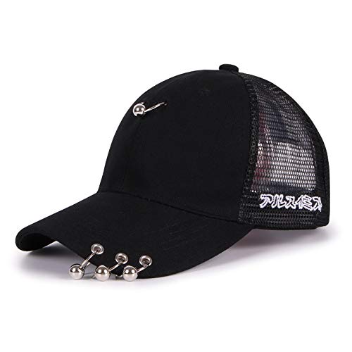 sdssup Sombrero Gorra Masculina de Verano Gorra de béisbol Gorro de Malla Deportivo Casual Gorra para el Sol Malla de Malla Negro Modelo para niños de 3-7 años (50-54cm)