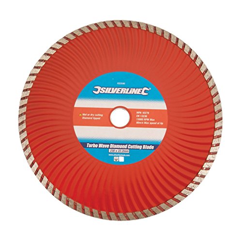 Silverline 633588 - Disco de corte diamantado Turbo Wave 230 x 22,2 mm