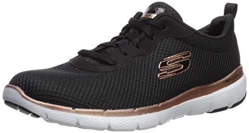 Skechers Flex Appeal 3.0-First Insight, Zapatillas Mujer, Negro (BKRG Black Mesh/Trim), 37.5 EU