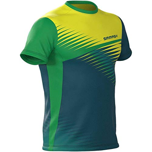 SMMASH Twister Profesionalmente Camiseta de Running para Hombre Manga Corta, Compresión Corriendo Camiseta, Ocr, Outdoor, Material Transpirable y Antibacteriano, (XL)