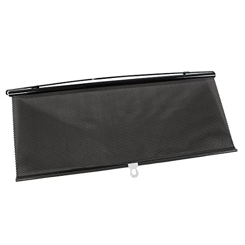 sourcing map 58cmx125cm Negro Parasol Enrollable Cortinilla Retráctil de Parabrisas Coche Vehículo 3 Ventosas