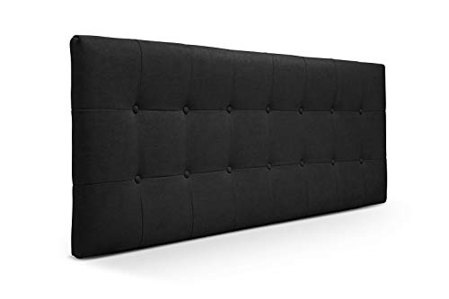 SUENOSZZZ-ESPECIALISTAS DEL DESCANSO Cabeceros de Cama 135 cm. Cabezales de Cama Acolchado Zurich. Cabezal tapizado ACUALINE limpiafacil. Cabeceros de Cama Matrimonio. Color Negro.