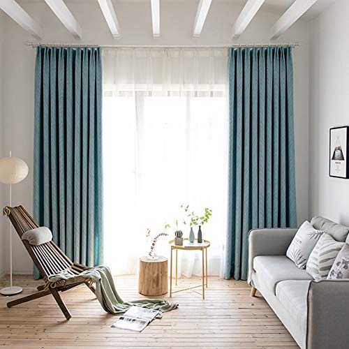 Súper suave aislamiento ventana cuidado dormitorio cortina blackout cornisa blackout cortina sala de estar 2 piezas blanco jacquard moda,Blue,W228xH228cm