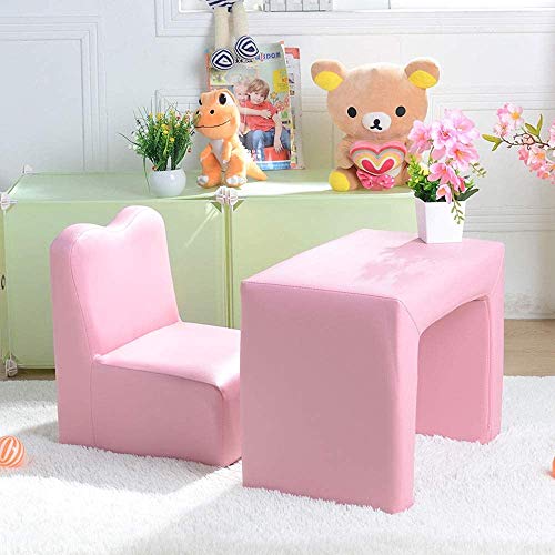 Taburete Reposapies Salon Pequeño Sofá Linda Asientos de Piel Niño Infantil Mesa Multifuncional niños Silla for niños Sillón de Dibujos Animados de una Sola Mesa Conjunto de heces QAF1010