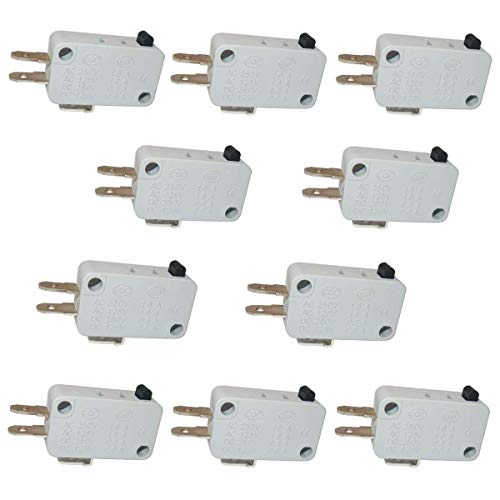 Taiss 10 interruptores universales para puerta de microondas y congelador, serie AC/DC 125 V 250 V de acción a presión para Arduino V-15-1C25