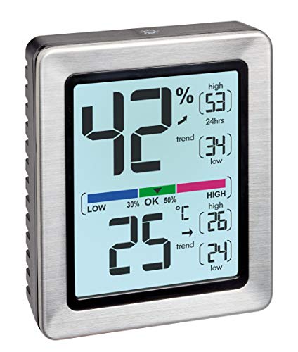 TFA Dostmann EXACTO 30.5047.54 - Termómetro digital (humedad, temperatura y clima saludable, especialmente preciso, con sensor de precisión)