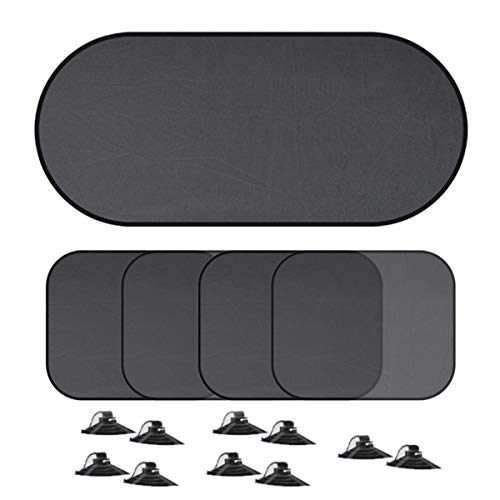 TheStriven Sombrilla de coche 5 piezas Parasoles Coche Autoadhesivos Parasol coche infantil con protección UV Ventanas Laterales para el Coche Sombrillas Bebé Visera Parasol para Ventanas Traseras