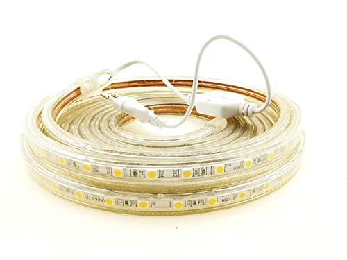 Tiras LED SMD5050 60 Led/m 220v 3000k Cálida (3 Metros) Ip65 Impermeable Con Enchufe ONSSI LED