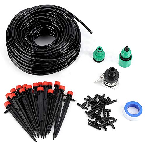 TOPINCN Jardín Micro Kit de Riego por Goteo 25 Metros Manguera Conector de Grifo 4/7 tee Conjunta Spray Atomización Sistema de Riego Automático Herramientas Jardín Suministros