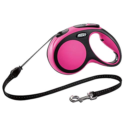 TRIXIE flexi New COMFORT, Correa Extensible, Cuerda enrollable, XS:3 m, Rosa, Perro