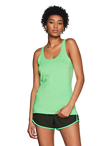 Under Armour Camiseta de Tirantes HG Racer para Mujer, Mujer, Depósito, 1271765-291, Lima Fizz/Plata Metálico, XS