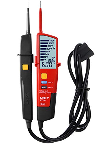 UNI-T UT18D Probador de Voltaje y Continuidad - Impermeable Voltage Detector AC DC Tester Rango Automático con Linterna