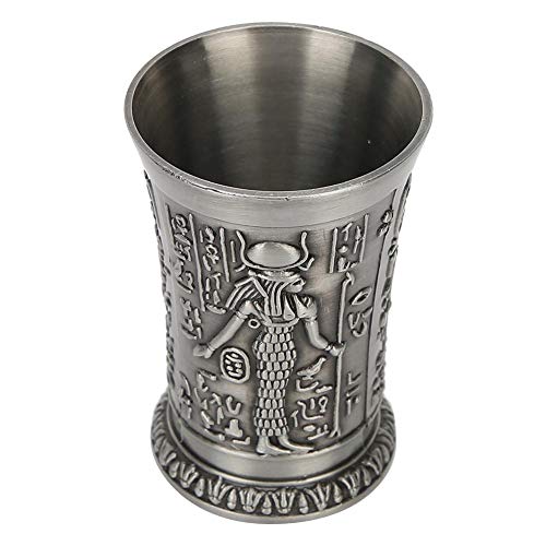Vasos de chupito de metal Copa de whisky Mini taza de cerveza Vasos de chupito para decoración de regalo Adornos Estilo vintage(Bronce)