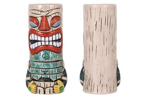 VIEJO VALLE Vaso Tiki cerámica - Vaso Copa Cóctel Tropicales Divertidos (Rainbow) 7.3x19.5cm / 38cl