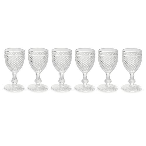 Villa d'Este Home Tivoli Diamond - Juego de 6 copas de licor transparentes, cristal