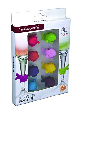 Vin Bouquet FIA 014 - Marcacopas de pez clip, Marca Copas de Silicona