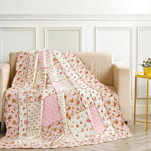 VIVILINEN Colchas de Patchwork Cubrecama Nórdica Moderna para Cama 150 Cama Individual,Edredones Cubierta Cama Manta de Algodón Colchas de Primavera Verano