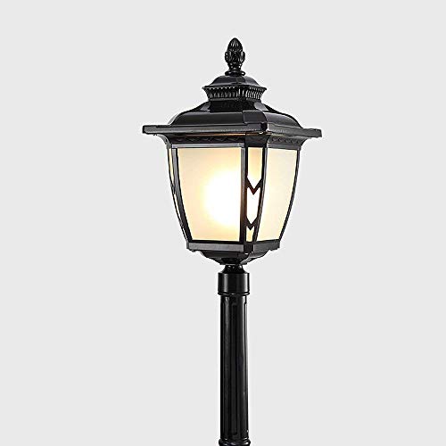 WGFGXQ Retro Vintage Victoria Impermeable Post Street Farola American Antique Victoria Glass Linterna Jardín Césped Columna Luz Césped Jardín Aluminio Villa Lámpara de pie Impermeable al