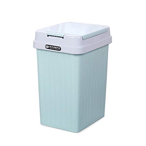 WYWY Papelera Cubo de Basura de Basura de plástico Contenedor de Basura Cuadrado con Tapa Tipo de Prensa Baño Cocina (10 litros, 16 litros) Cubo de Basura (Color : Green, tamaño : 10liters)