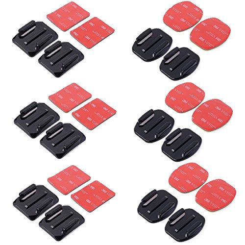 XCSOURCE® 12 pcs Soportes Montajes Piso/Curvad + 3M Adhesivo Pads Set para Gopro Hero 3+/3/2/1 4 Cámara OS180