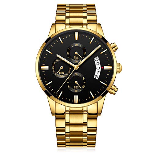 XXYHYQHJD Relojes para Hombres Reloj de Cuarzo para Hombres Tranquilo, Ultra Delgado, Impermeable, Ligero, Unisex, Reloj de Pulsera, Banda de Acero, Escuela, conmutador, conmutador, Reloj Simple