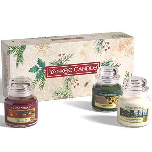 Yankee Candle - Juego de 3 velas aromáticas navideñas (aroma navideño)