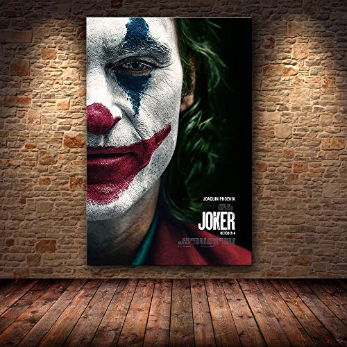 yaoxingfu Sin Marco Joaquin Phoenix Poster Prints Joker Poster Movie Art Lienzo Pintura al óleo Cuadros de Pared para Sala de Estar Decoración para el hogar 60x90cm