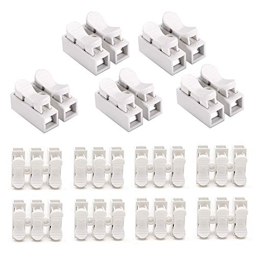 YIXISI 90 PCS Conector del cable de resorte CH2, conector rápido de resorte de conector, conector de terminal de clip, para Conectar Tiras de Luz LED - (CH2*70, CH3*20)