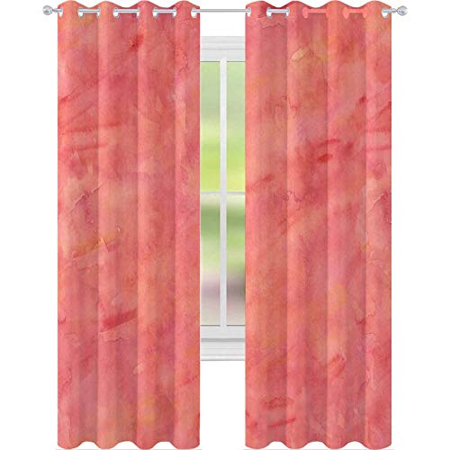 YUAZHOQI - Cortinas opacas (132 x 274 cm), color rosa y naranja