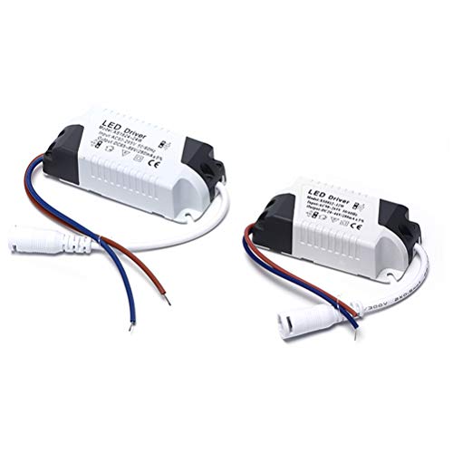 2 x Driver LED, 1-3 W, transformador para plafón, LED, fuente de alimentación para panel LED, conector CC para plafón LED (1-3 W)