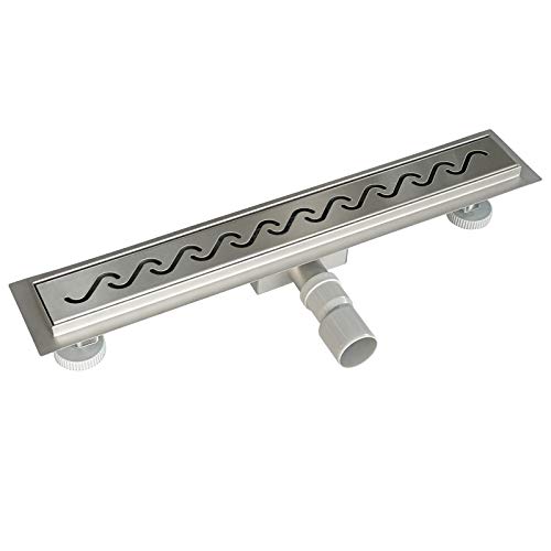 Acezanble - Canaleta de ducha de acero inoxidable sifón de desagüe para cuarto de baño rectangular en modelo S 70 cm