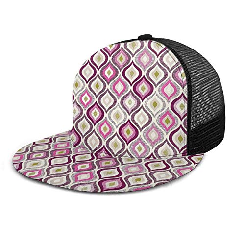 Adorno de gorra de béisbol Magenta Vertical Clásico Doodle Snapback Flat Bill Hip Hop Sombreros Sombrero de camionero