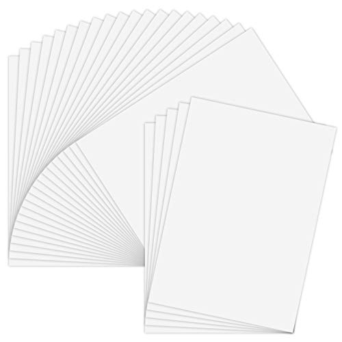 AIEX 25 Hojas Vinilo Imprimible Papel Adhesivo Autoadhesivo Impermeable Blanco Mate Para Impresora Láser y De Inyección De Tinta A4 (297x210mm)