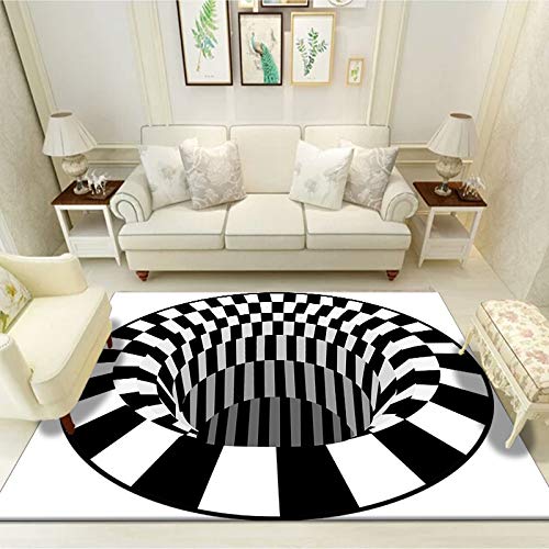 Alfombra Estampada En 3D De Estilo Europeo Simple Y Moderno Alfombra Divertida Rectangular Vértigo Sofá Antideslizante Alfombras De Mesa De Café Alfombras De Fiesta De Sala De Estar De Dormitorio